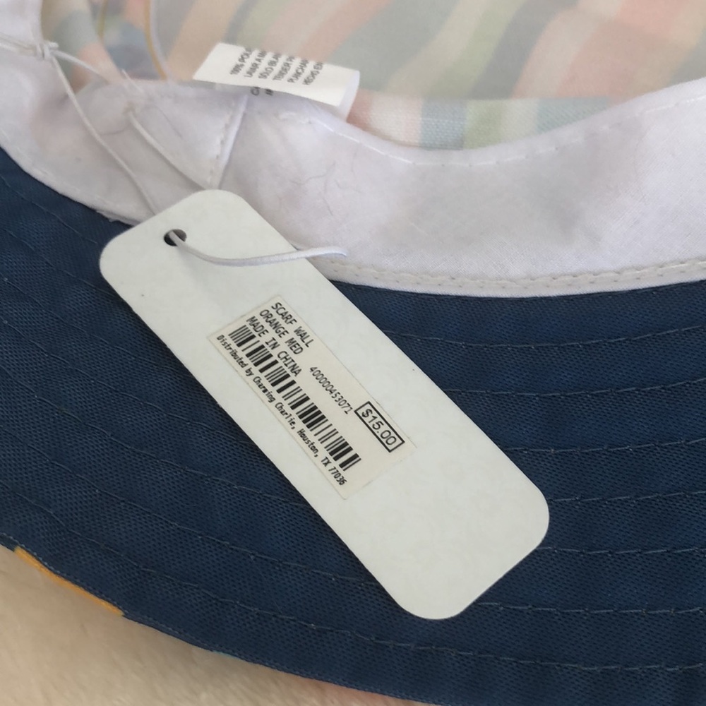 NEW striped bucket hat - NWT beach hat - Charming Charlie new with tags - vacay - Picture 5 of 6